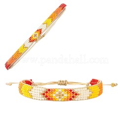 Adjustable Glass Seed Bead Braided Bead Bracelets for Women&nbsp;AP3719-1