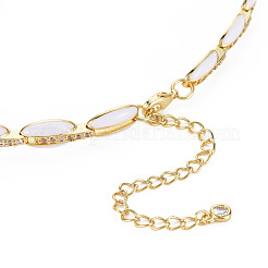 Brass Micro Pave Cubic Zirconia Link Tennis Necklaces for Women&nbsp;NJEW-T013-01G-08