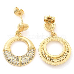 Rack Plating Brass Micro Pave Clear Cubic Zirconia Stud Earrings for Women&nbsp;EJEW-C125-21E-G