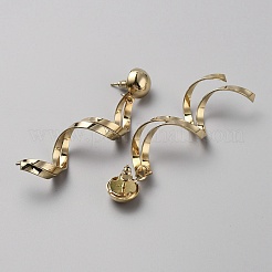 Alloy Twist Spiral Dangle Stud Earrings&nbsp;EJEW-WH0014-50G