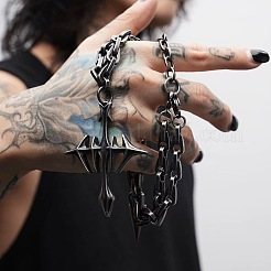Vintage Alloy Gothic Cross Pendant Necklaces for Unisex&nbsp;WG72B7C-01