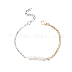 Natural Cultured Freshwater Pearl Beads Link Bracelets&nbsp;BJEW-JB12865
