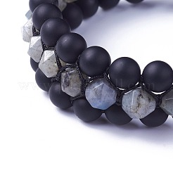 Adjustable Natural Labradorite Braided Bead Bracelets&nbsp;BJEW-I273-G07