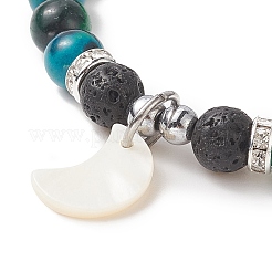 Natural & Synthetic Mixed Gemstone Beaded Stretch Bracelet&nbsp;BJEW-JB09260