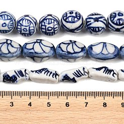 Handmade Blue and White Porcelain Ceramic Beads Strands&nbsp;PORC-L018-03