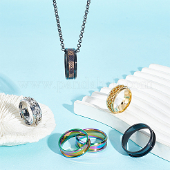 20Pcs 20 Styles 201 Stainless Steel Grooved Finger Ring Settings&nbsp;STAS-UN0042-77