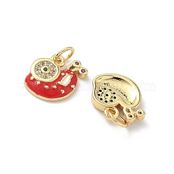 Brass Micro Pave Cubic Zirconia Pendants&nbsp;KK-H537-17G-02