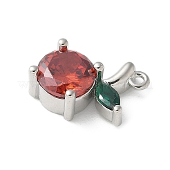 Brass Micro Pave Cubic Zirconia Pendants&nbsp;KK-P290-02D-P