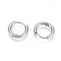 Tarnish Resistant 304 Stainless Steel Huggie Hoop Earrings&nbsp;EJEW-G272-02-8mm-P