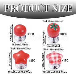 4Pcs 4 Styles Plastic Toilet Tank Button&nbsp;AJEW-TA0003-59