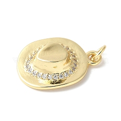 Brass Micro Pave Clear Cubic Zirconia Pendants&nbsp;X-ZIRC-I071-11G