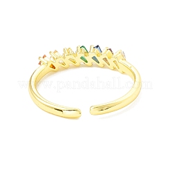 Cubic Zircona Triangle Open Cuff Ring&nbsp;RJEW-H103-08G