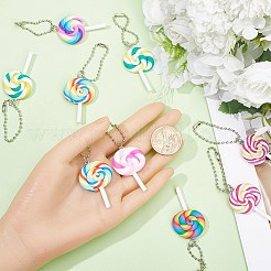 12Pcs 6 Colors Handmade Polymer Clay  Lollipop Pendant Decoration&nbsp;HJEW-CP0001-14