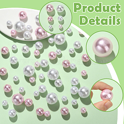 150Pcs 3 Styles ABS Plastic Imitation Pearl Round  Beads&nbsp;KY-SP0001-61