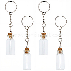 5Pcs Glass Bottle Keychains&nbsp;KEYC-CP0001-46