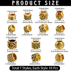 70Pcs 7 Styles Alloy European Beads&nbsp;FIND-PA0001-18