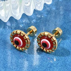 Evil Eye Glass Ear Fake Plugs&nbsp;EJEW-H105-27G