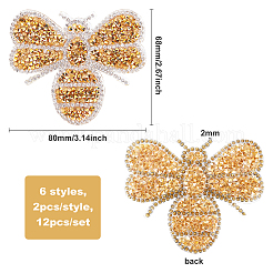 Glitter Hotfix Rhinestone Iron on Patches&nbsp;DIY-PH0003-06