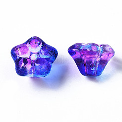 Two Tone Transparent Spray Painted Glass Beads&nbsp;X-GGLA-S054-011D-02