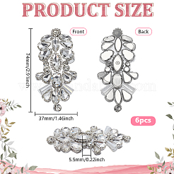 6Pcs Glass and Alloy DIY Clothing Accessories&nbsp;DIY-FG0008-13A