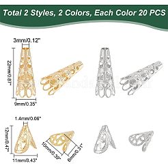 40Pcs 4 Style Stainless Steel Bead Caps&nbsp;STAS-UN0039-79