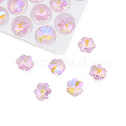 Pointed Back Electroplate Faceted Glass Pendants&nbsp;EGLA-N006-047