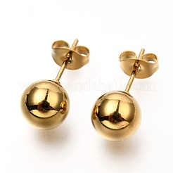 304 Stainless Steel Ball Stud Earrings&nbsp;EJEW-C501-10E