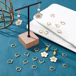 50 Pairs Brass Huggie Hoop Earring Findings&nbsp;KK-CN0001-87