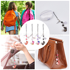 4Pcs Acrylic & Stainless Steel & Alloy Mobile Straps&nbsp;HJEW-HS00022