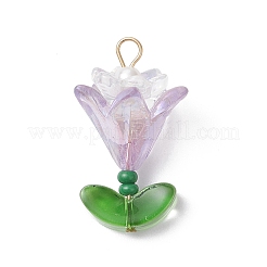 7Pcs Transparent Acrylic Flower Pendants&nbsp;PALLOY-MZ01099