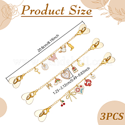 3Pcs Alloy Enamel Pendant Decorations&nbsp;HJEW-UN00131