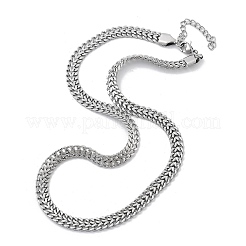 304 Stainless Steel Wheat Chain Necklaces for Women&nbsp;NJEW-U019-01P