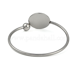 304 Stainless Steel Blank Bangle Bases with Flat Round&nbsp;STAS-Z088-01P-03