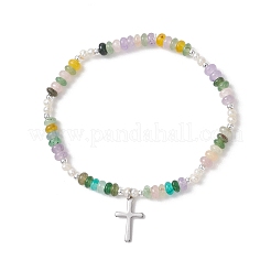Cross 304 Stainless Steel Charm Bracelets&nbsp;BJEW-JB13112