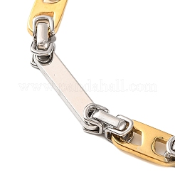 201 Stainless Steel Rectangle Byzantine Chain Bracelets&nbsp;BJEW-B078-111GP
