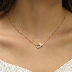 Brass Cubic Zirconia Heart Pendant Necklace for Women&nbsp;CQ9479