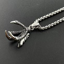 Punk 304 Stainless Steel Dragon Claw Pendant Fashion Hip-hop Necklaces&nbsp;QL2069