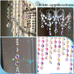 80Pcs Transparent Faceted Glass Connector Charms&nbsp;GLAA-SP0001-88C-02