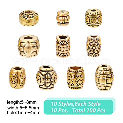 100Pcs 10 Styles Tibetan Style Alloy Beads&nbsp;FIND-HY0003-50