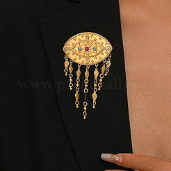 Vintage Brass Micro Pave Cubic Zirconia Filigree Evil Eye Dangle Brooches&nbsp;VX2385
