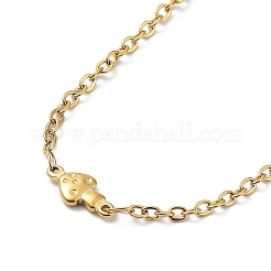 Ion Plating(IP) 304 Stainless Steel Mushroom Link Chain Necklace&nbsp;NJEW-K249-03G