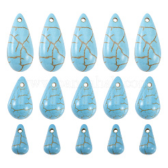 105Pcs 3 Styles Synthetic Turquoise Dyed Beads Strands&nbsp;G-TA0001-91A