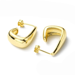 Rack Plating Brass Trapezoid Stud Earrings&nbsp;EJEW-D055-10G