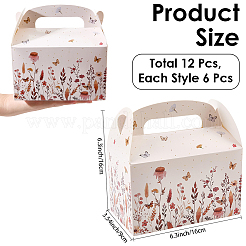 12Pcs 2 Styles Floral Printed Portable Paper Candy Gift Tote Boxes&nbsp;CON-CP0001-020
