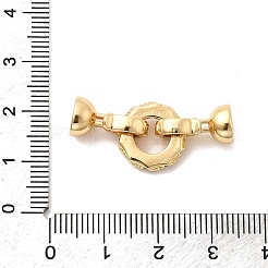 Brass Micro Pave Clear Cubic Zirconia Fold Over Clasps&nbsp;KK-U059-55G
