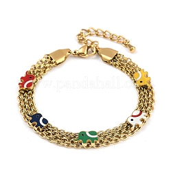 304 Stainless Steel Cable Chain Bracelets&nbsp;BJEW-G747-07G