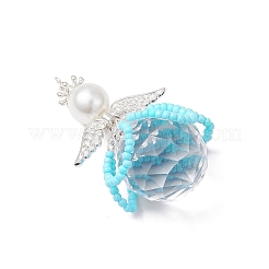 2Pcs 2 Styles Glass Seed Bead Pendants&nbsp;PALLOY-MZ00710-02