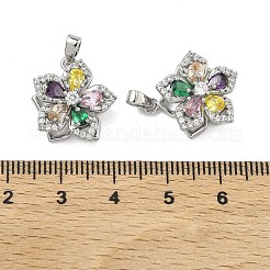 Brass Micro Pave Cubic Zirconia Rotatable Pendants&nbsp;KK-A287-11B-P