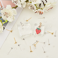 Brass Post Earring Findings&nbsp;KK-SC0001-61