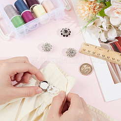 4Pcs 2 Colors Alloy Rhinestone Cufflinks&nbsp;DIY-NB0013-80D